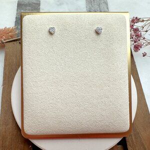 Cute Tiny Sterling Silver Sparkly Heart Stud Earrings | .925 Sterling Silver